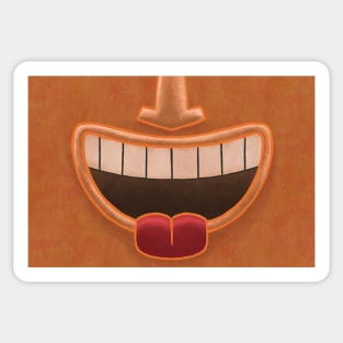 Orange Tiki Smile Mask! (Red Tongue Version) Sticker
